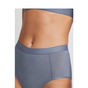 Negative High-Waisted Bikini Briefs, color slate, size 2 (small).